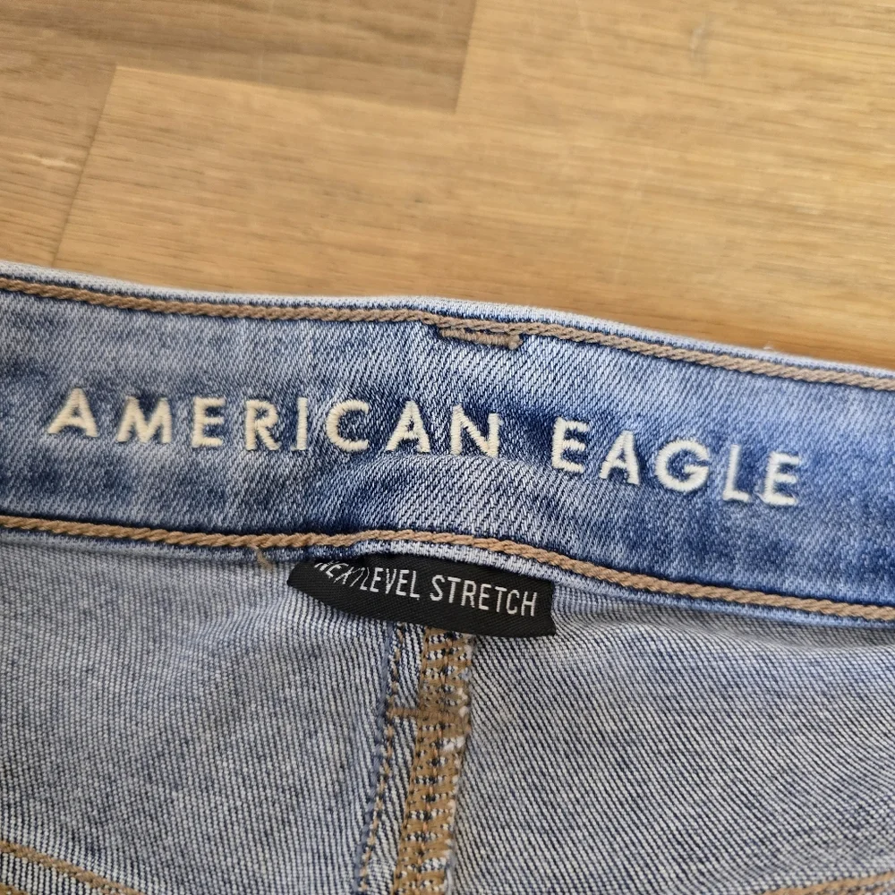 AE American Eagle Ne(x)t Level Festival Flare Jean In Indigo Fray 6 R - Picture 6 of 15